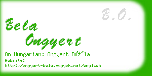 bela ongyert business card